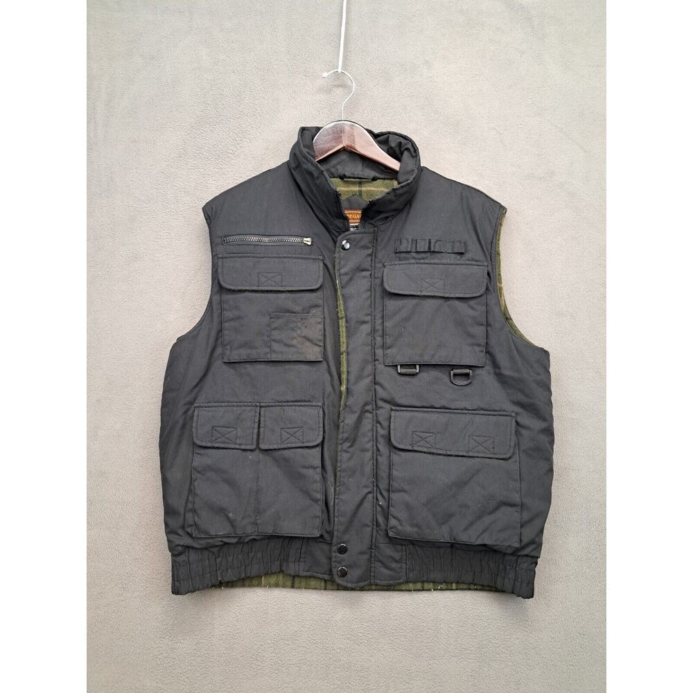 Renegade Full Zip Black Puffer Blanket Lined Vest Jacket Fishing Hunting SZ L